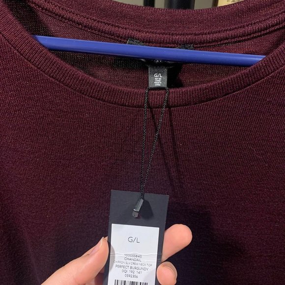 Dynamite Chiffon-Sleeve Crew Neck Top - Picture 4 of 5